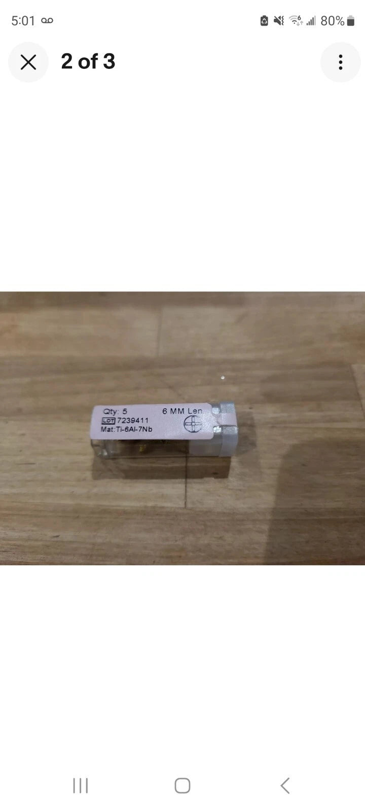 Craniotomy  Neuro  1.5 Titanium  Pack Of 5 400.033 self tap cortex